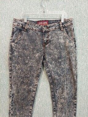 Jou Jou Women's Skinny Acid-Wash Black/Grey Jeans